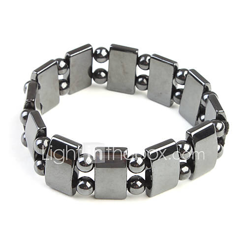 Magnetic Bracelet with Rectangle and Round Beads, for Boys