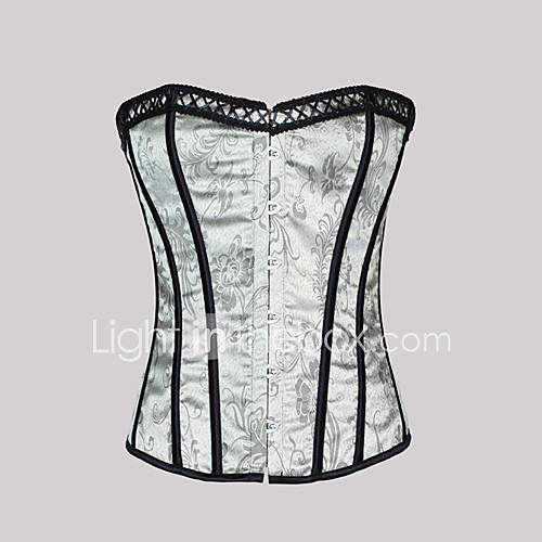 Damask Strapless Front Busk Closure Corsets Special Occasion Shapewear