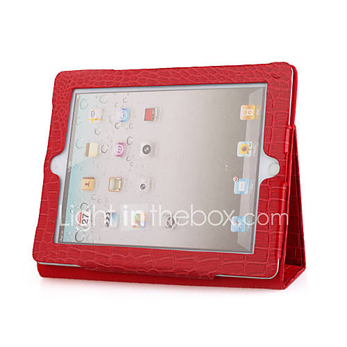 Red 2 in 1 Protective Crocodile Leather Case For iPad2