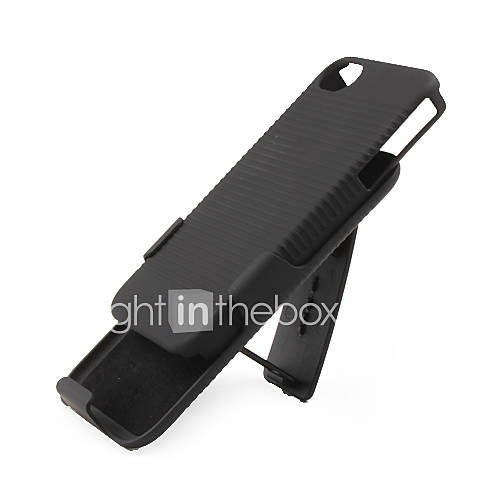 Shell Holster Belt Clip Combo Case for iPhone 4 (Black)