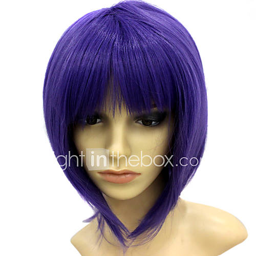 Capless Short Heat resistant Violet Costume Party Wig