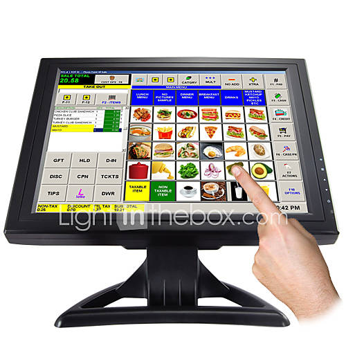 15 inch Touchscreen LCD Display with VGA for POS and Home