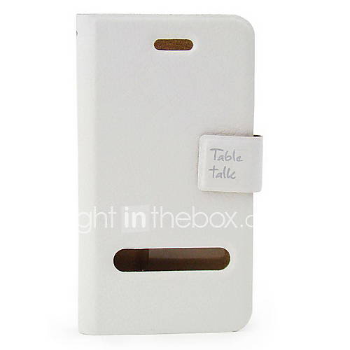 Protective PU Leather Case for iPhone 4 with Protection Film (White)