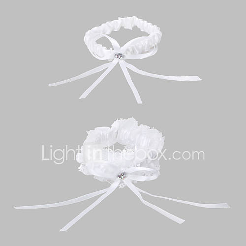 2 Piece Polyester With Rhinestone Wedding Garters