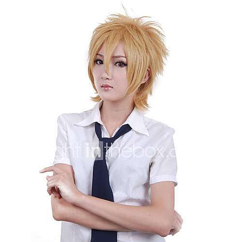Cosplay Wig Inspired by Synthetic Fiber Yellow Short