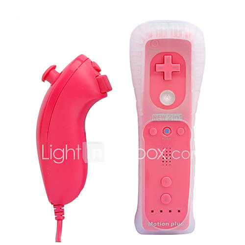 2 in 1 MotionPlus Remote Controller and Nunchuk Case for Wii/Wii U (Pink)