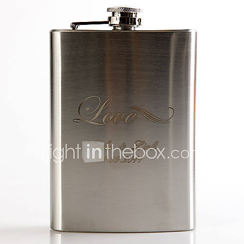 Personalized Metal 8 oz Flask   Love