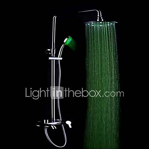 Color Changing LED Shower Faucet with 8 inch Shower Head Hand Shower