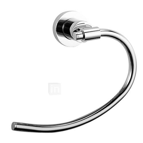 Hook Shape Chrome Solid Brass Wall Mount Towel Ring
