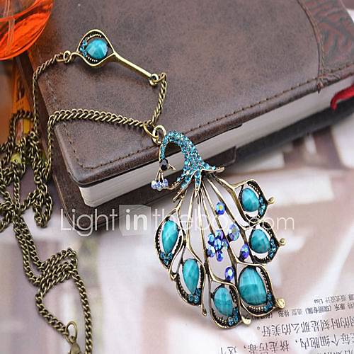 Womens Turquoise Peacock Necklace