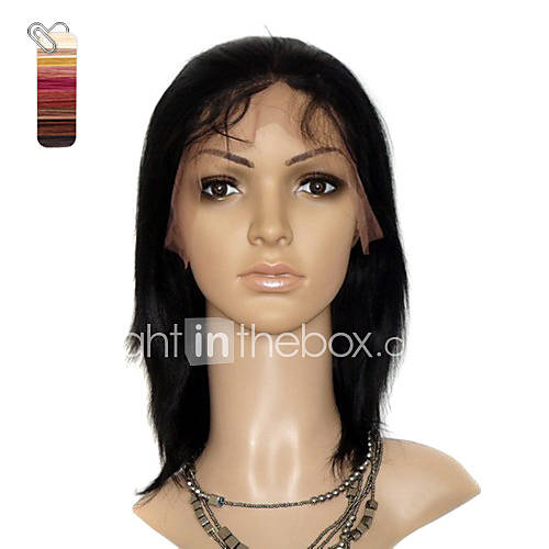 Full Lace Short Yaki Straight 100% India Reme Hair Wig Multiple Colors To Choose