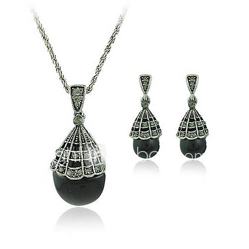 Drop Style Earrings and Necklace Jewelry Set