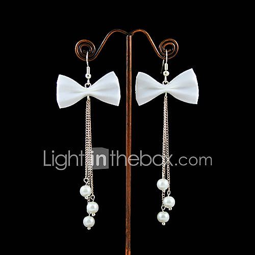 Imitation Pearls/Satin With Alloy Plating Bridal Earrings