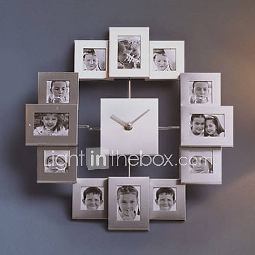 15.75H Photo Frame Metal Mute Wall Clock