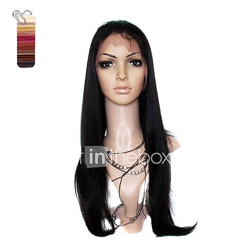 Full Lace Extra Long Yaki Straight 100% India Reme Hair Wig Multiple Colors To Choose