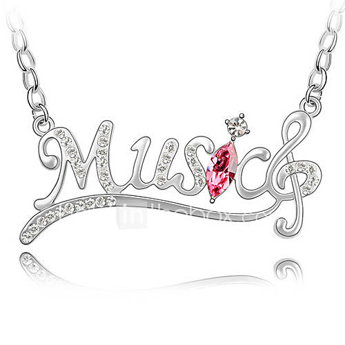 Music Crystal With Platinum Plating Necklace (More Colors)