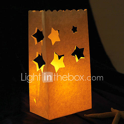 Star Shaped Cut out Paper Luminary (Set of 4)