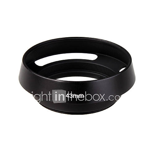 43mm Metal Vented Lens Hood for Camera Black