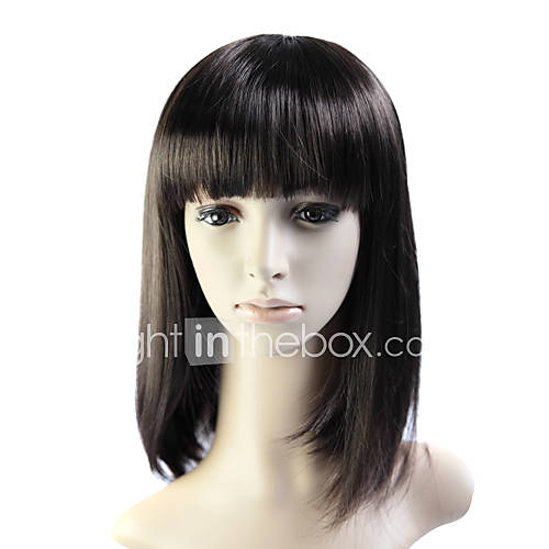 Capless Medium 100% Imported Heat resistant Fiber Straight Wigs