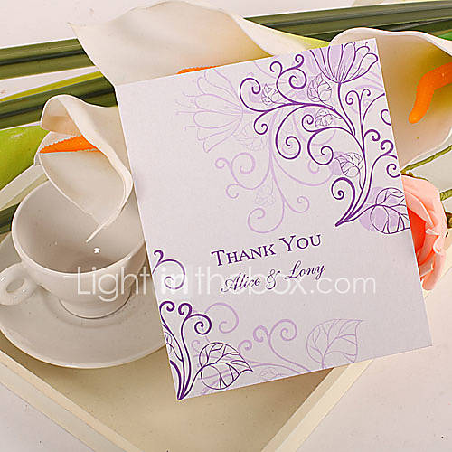 Thank You Card   Lilac Flowers (Set of 50)
