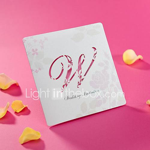 Romantic Cut out Wedding Invitation In Pink (Set of 50)