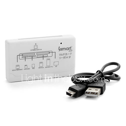 iSmart All In 1 USB Memory Card Reader (White)