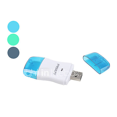 Pisen USB 2.0 Arc SD/SDHC Memory Card Reader (Assorted Colors)