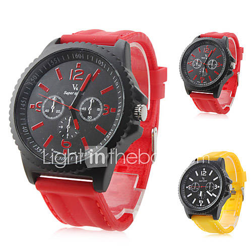 Unisex Casual Style Silicone Band Quartz Wrist Watch (Assorted Colors)