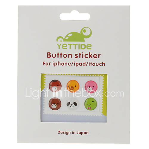 Home Button Sticker for iPhone , iPad and iPod (6 Pack, Cartoon)