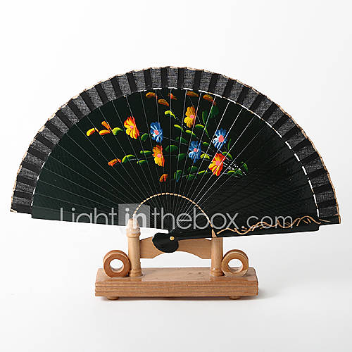 Spanish Style Dark Green Fan (Set of 4)