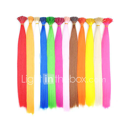 100 Pcs Pre bonded Stick Tip Highlight Synthetic Hair Extensions   12 Colors Available