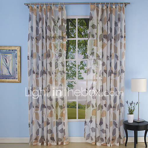 (One Pair) Warm Jade Country Sheer Curtain