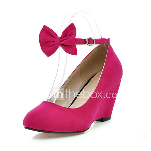 Suede Closed Toe Wedges With Bow For Party/Evening (More Colors) 262929 ...