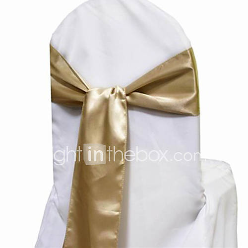 7.8 Simple Elegant Satin Chair Sash – Set of 6 (More Colors)