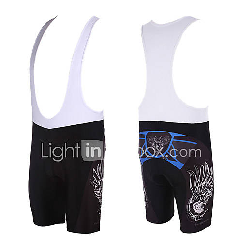 Kooplus Mens Cycling BIB Shorts with 80% Polyester (Blue Wolf)