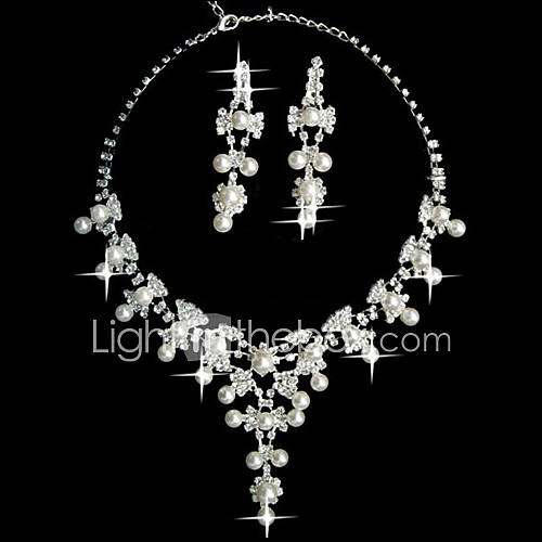 White Pearl Two Piece Fantasy Ladies Jewelry Set (45 cm)