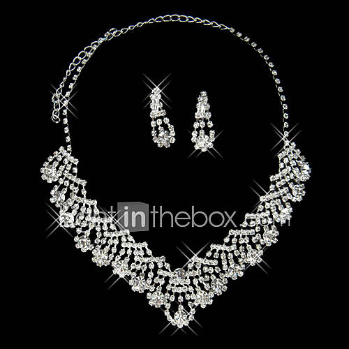 Gorgeous Rhinestone Two Piece Shimmer Ladies Jewelry Set (45 cm)