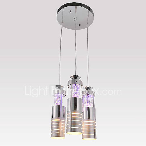 Modern Pendant Light with 3 Lights Cylinder Design