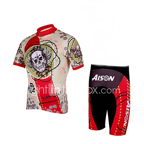 100% Polyester and Quick Dry Mens Cycling Short Suits (Skull)