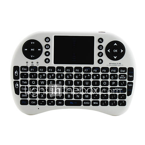 Portable Wireless USB 2.4G Keyboard with Touchpad (White)