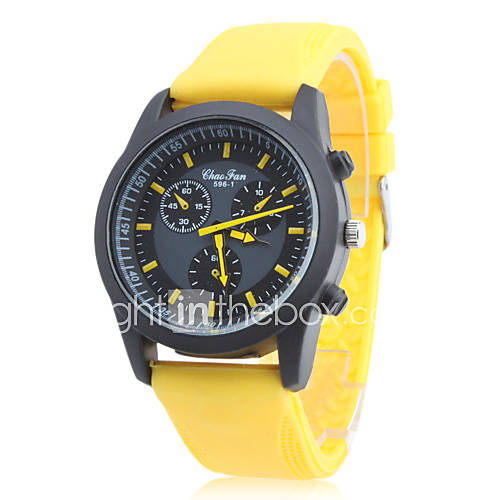 Unisexs Silicone Analog Quartz Wrist Watch (Yellow)