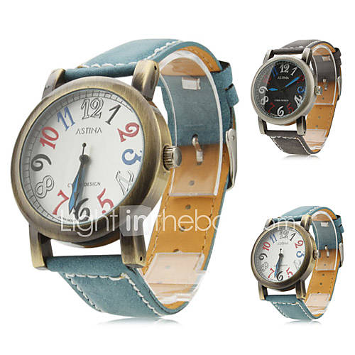 Unisex PU Analog Quartz Wrist Watch (Assorted Colors)