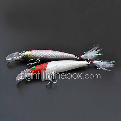 Hard Bait Minnow 110MM 15G Sinking Fishing Lure with Feather