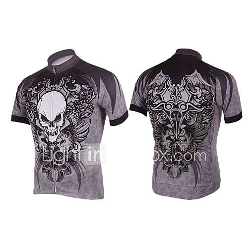 Kooplus Mens Short Sleeve Clcying Jersey (Spider Skulls)