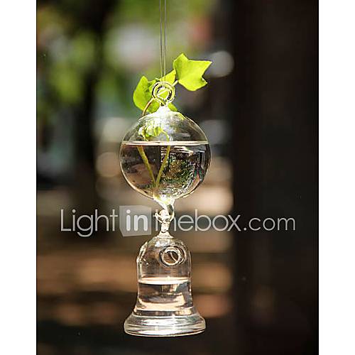 Artistic Hanging Glass Vase With Glass Hook On Bottom