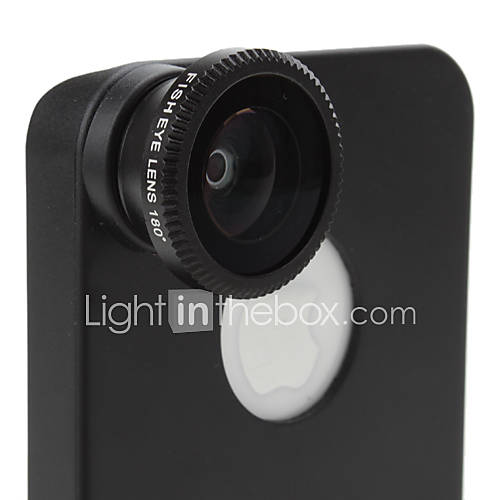 180 Degree Wide Angle Fish Eye Lens and Back Case for iPhone 4 and 4S (Black)