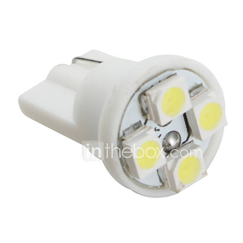 T10 3528 SMD 4 LED White Light Bulb for Car (DC 12V, Set of 4 pcs)