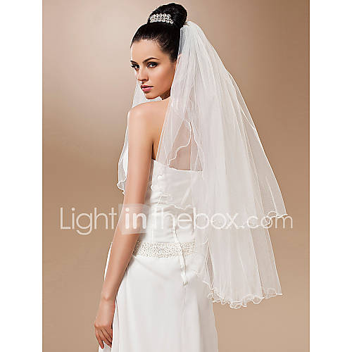 Two tier Tulle Fingertip Veil (More Colors)
