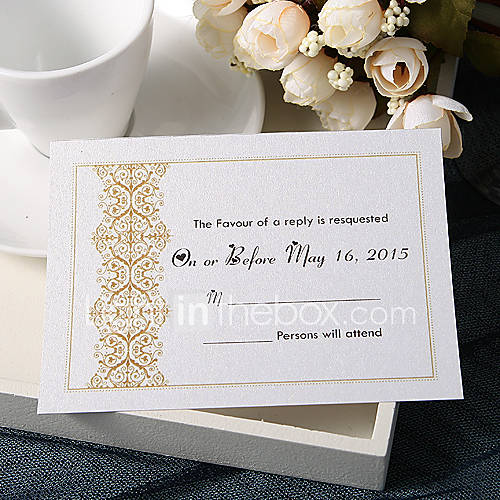 Personalize Wedding Response Cards   Classic Stampings (Set of 50)