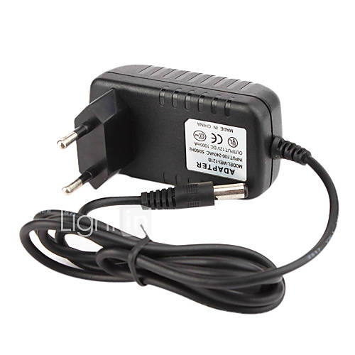 CCTV System Power Adapter AC 100~240V 50/60Hz Input to DC 12V 1000mA Output EU Standard